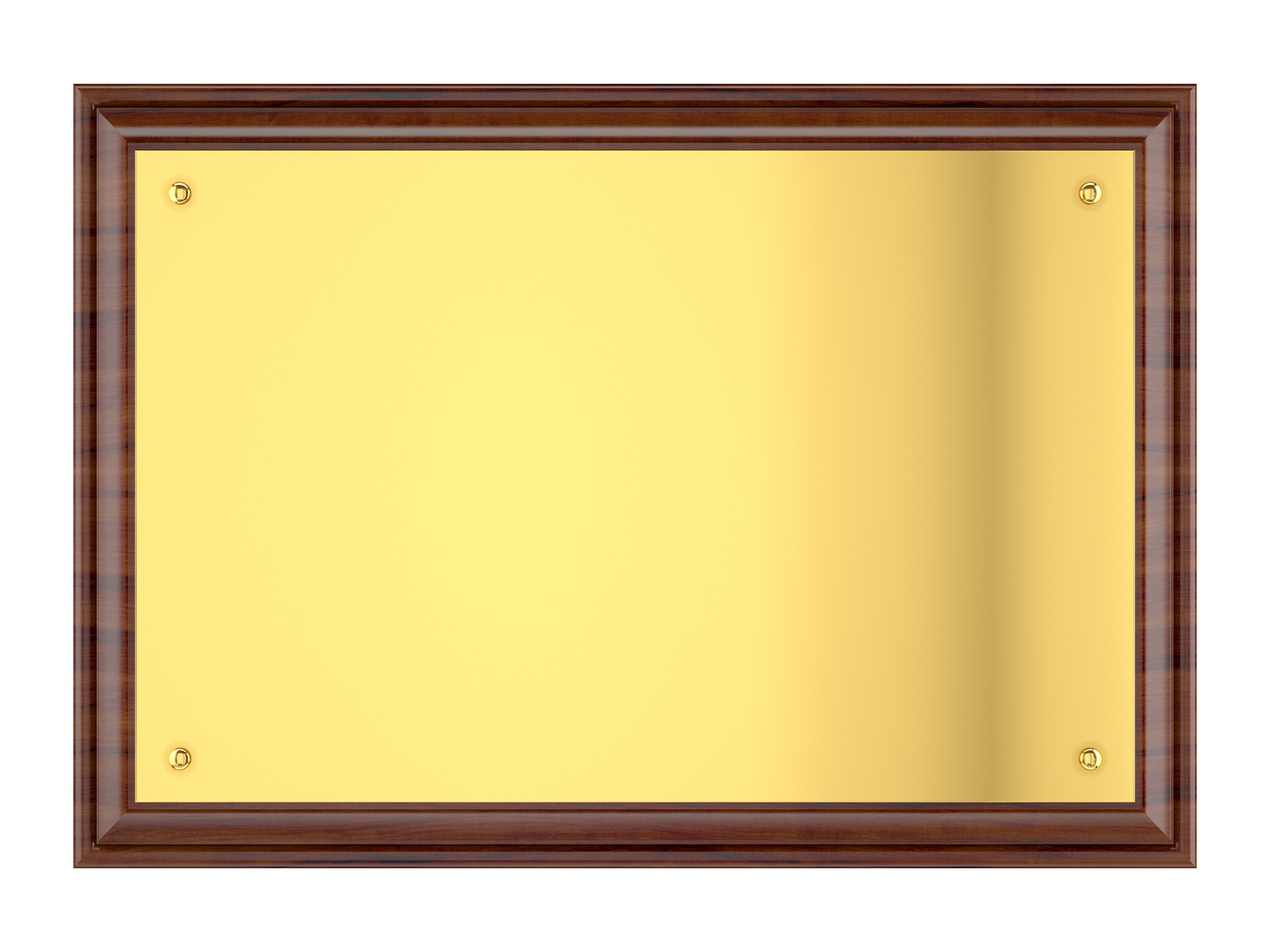Wood plaque with Gold plate.